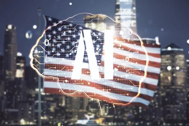 An infographic illustrating the different applications of AI in various US government departments, such as healthcare, transportation, and education. The infographic should highlight the specific benefits and efficiency gains achieved in each sector through AI implementation.