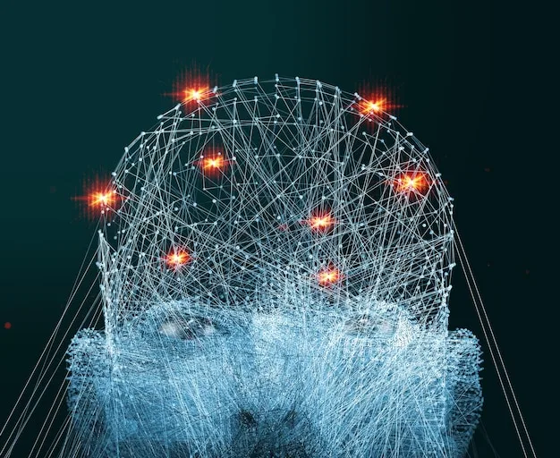 A conceptual image representing an AI neural network processing data related to job applications and candidate profiles. The image should convey the idea of AI analyzing and understanding complex information.
