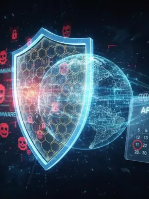 Digital shield protecting network from ransomware, April 2026 NIST update