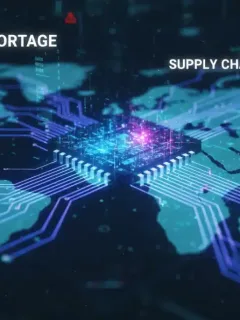 Illustration of AI chip shortage impacting US supply chain in 2026