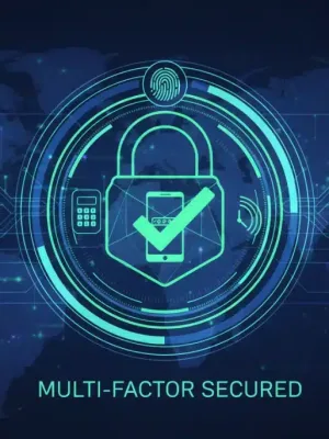 Secure digital lock representing robust multi-factor authentication with a quick verification process