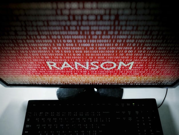A close-up of a computer screen displaying a ransomware demand, highlighting the financial and operational impact of such attacks.