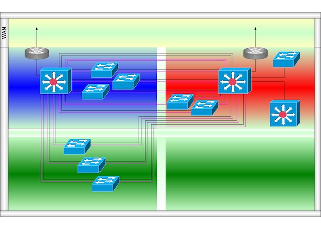 A detailed diagram illustrating different network configuration settings with highlighted parameters for optimization. The diagram includes icons representing routers, servers, and data streams, with annotations pointing out specific configuration tweaks for improved performance.