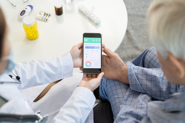 A mockup of a healthcare AI chatbot interface, where patients can schedule appointments, request prescription refills, and get answers to FAQs, showcasing how AI enhances patient care.