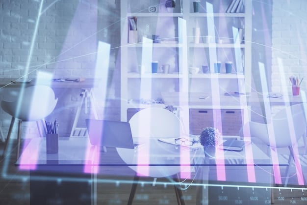 A futuristic courtroom scene with holographic representations of evidence and AI assistants providing real-time analysis to the lawyers. The image conveys the idea of advanced technology enhancing the legal process.