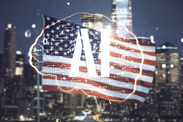 An infographic illustrating the different applications of AI in various US government departments, such as healthcare, transportation, and education. The infographic should highlight the specific benefits and efficiency gains achieved in each sector through AI implementation.