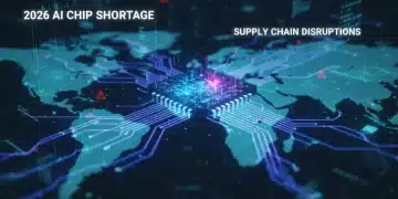 Illustration of AI chip shortage impacting US supply chain in 2026