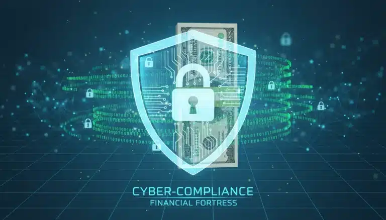 Digital shield protecting money, representing cyber insurance savings