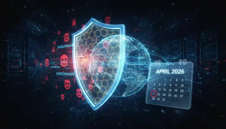Digital shield protecting network from ransomware, April 2026 NIST update