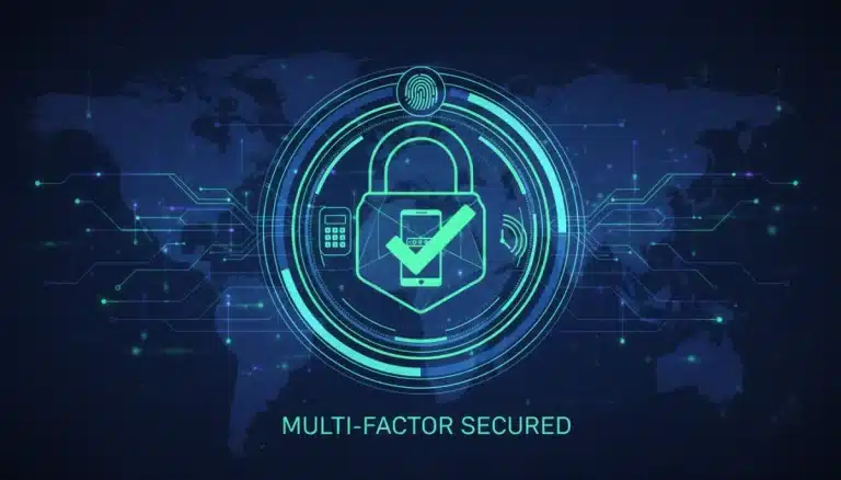 Secure digital lock representing robust multi-factor authentication with a quick verification process